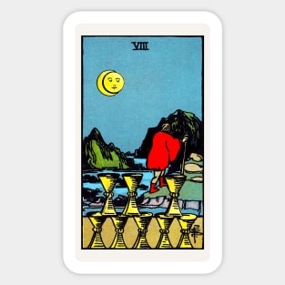 Card #43 - Eight Of Cups - Rider Waite Smith Tarot Sticker